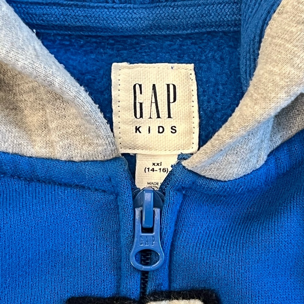 Boys 14/16 GAP Hoodie Zip Up Logo Sweatshirt Hoodie - Picture 4 of 4